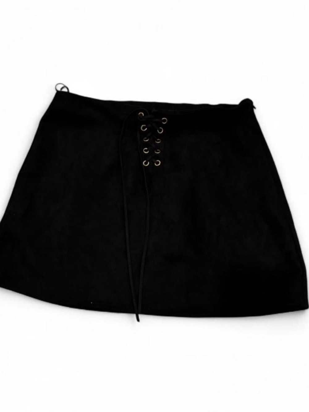 Papermoon Black Lace-Up Mini Skirt